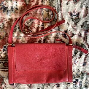 Il Bisonete Leather Full Grain Italian Flap Front Crossbody Purse